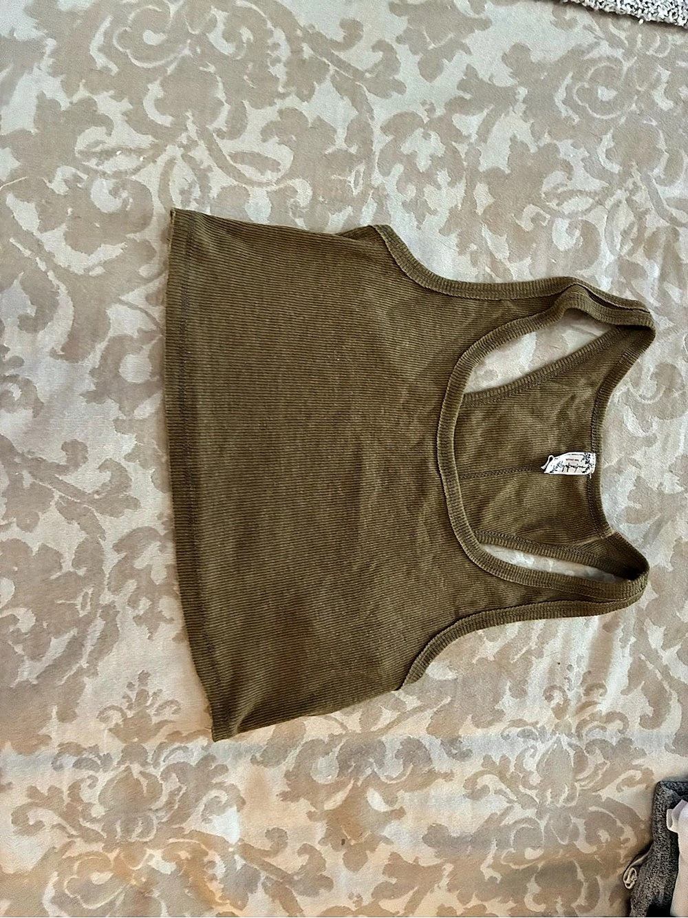 Free People Olive drab Ribbed Tank Top